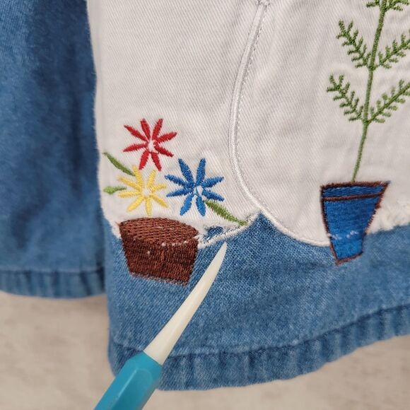 Bobbie Brooks Vintage Y2K Denim Button Down Snowman Christmas Women's Plus Size - Picture 10 of 14